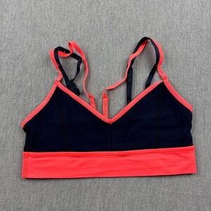 Lululemon Sports Bra Womens 8 Blue Pink  Flip Your Dog Athletic Yoga Running
